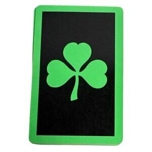 Green Shamrock Playing Cards Plastic Coated Vtg Western Publishing USA Complete